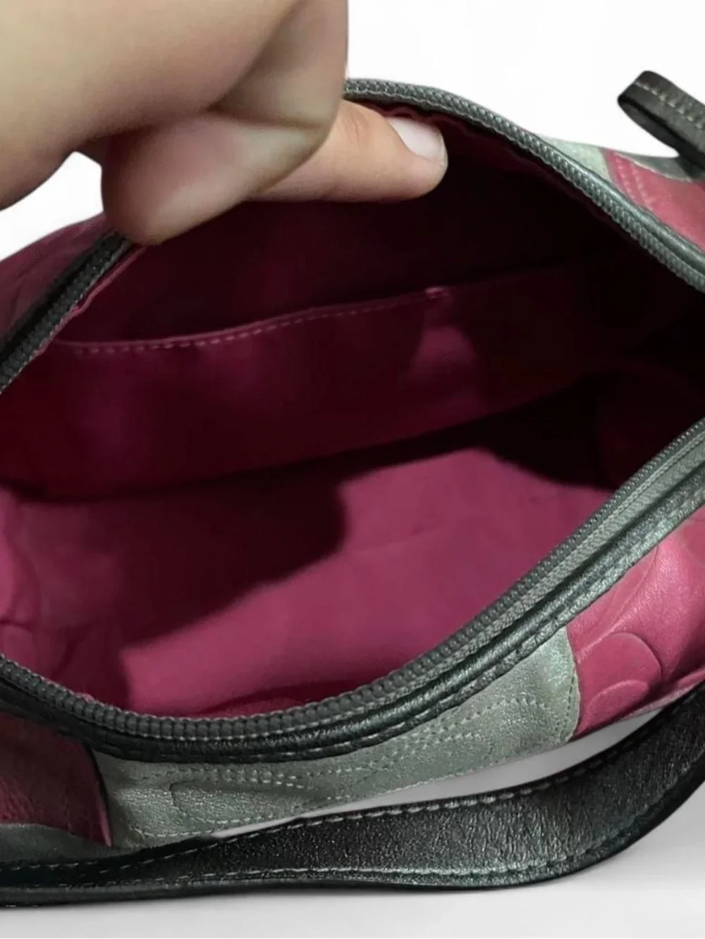 Coach Pink Holiday Patchwork Leather hobo Bag